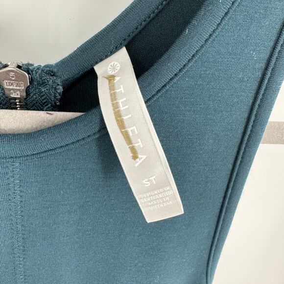 Athleta En Route Scuba Dress Small Tall Nordic Teal Racerback Modest 511522 - Picture 8 of 9